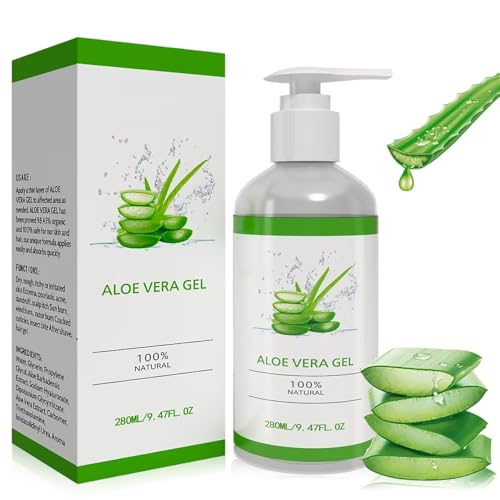Aloe Vera Gel 100% - 280ml Gel d'Aloé Vera Bio Pur,...