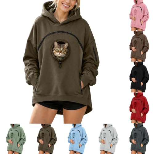 Pet Pouch Hoodie Cat Hoodie with Pouch Pull...