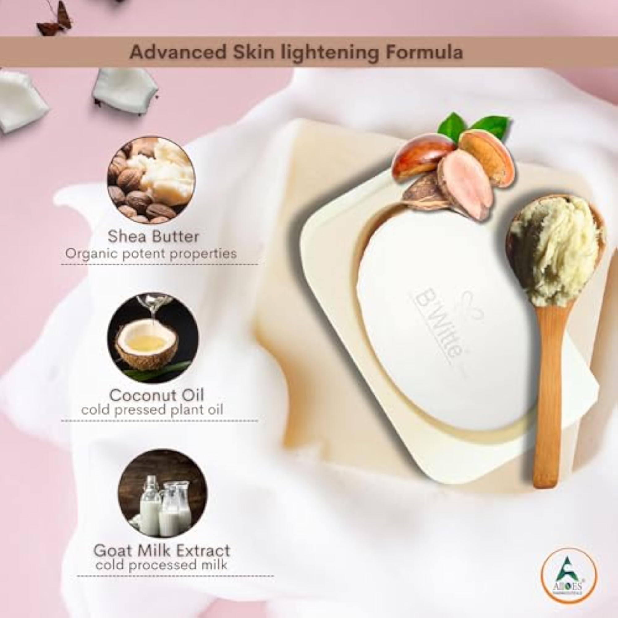 Skin Whitening Soap with Shea Butter, Pack of 2
