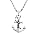 Collier avec pendentif en forme d'ancre et corde nautique en argent sterling 925