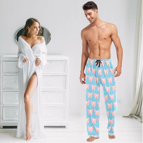 visesunny Stylish Men's 100% Cotton Pajama Pants Lounge Sleepwear Pj Lightweight Bottoms Soft Funny Loungewear Pants S-XXL3