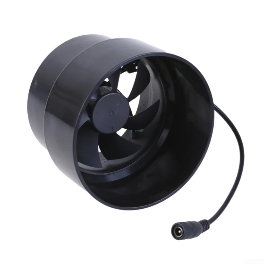 HpLive Leistungsstarker 12V Kanalventilator 100-110mm Lüfter mit 110m³/h Luftstrom für Innen und Außen(Air Outlet)