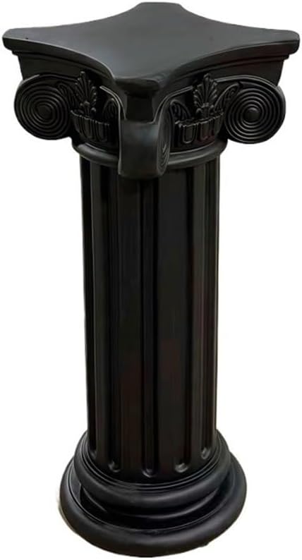 Roman Pillars Decor Vintage Roman Pillar Magnesium Oxide Greek Column Decorative Pedestal Stand for Wedding Home Garden Garden Plinth(Black)