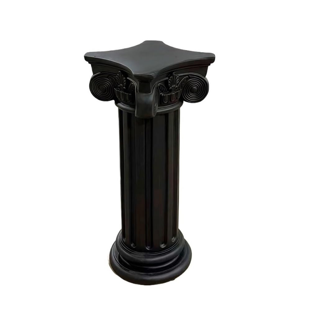 XUJUAN-0227 Roman Column Vintage Roman Pillar Magnesium Oxide Greek Column Decorative Pedestal Stand for Wedding Home Garden(Black)
