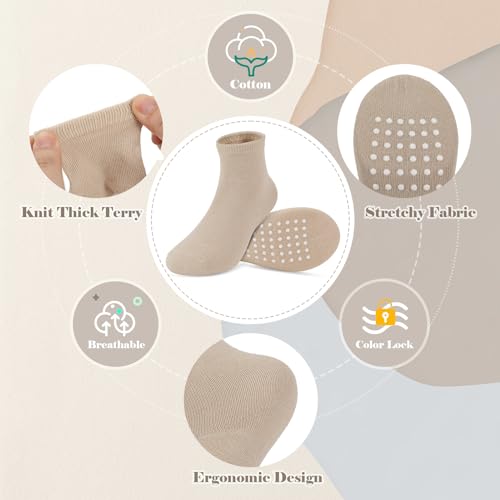 Image of JAKIDAR 12-Pair Baby Socks Non-Slip Cotton Toddler Socks Ankle Socks for Baby Toddler Kids