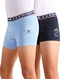 U.S. POLO ASSN. Boy's Blend Mid Rise Cotton Spandex EKT03z Trunks-Pack of 2 EKT03-P2_Powder Blue-Navy