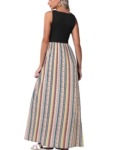Image of Bluetime Women's Summer Boho Sleeveless Floral Print Tank Long Maxi Dress (S-3XL)