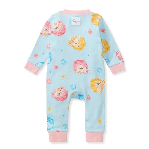 Image of Burt's Bees Baby unisex-baby Sleep & Play, Organic One-piece Romper-jumpsuit Pj, Zip Front Footed Pajama