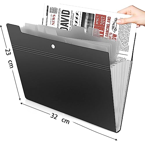 NISUN 8 Pocket Expanding File Folder Black - Image 3