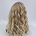 Long Brown Mixed Blonde Wigs for Daily Use Fashion Ombre Heat Resistance Synthetic Curly Wavy Wig Cosplay Party Hair Replacement Wigs for Women Natural Looking