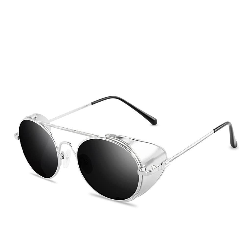 Lunettes de soleil de luxe rétro steampunk avec verres shields