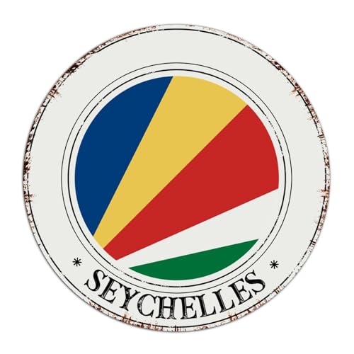 Letrero de metal de granja Seychelles para decoración del hogar, letreros de estaño para terraza, cocina, tienda, bandera nacional, regalos náuticos, póster artístico, regalo para patio, 12 x 12