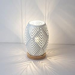 Ofertas Lamparas Conforama OuXean Lámpara de mesa hueca E27 60W al lado de iluminación, luz de noche, decoración de oficina de bar restaurante (sin bombilla)