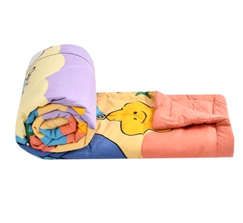 Image of FRESH FROM LOOM Microfiber Double Bed Kids Bed Blanket|Cartoon Printed for Kids Boy & Girls|Soft Children Comforter|All Seasons Blanket (90x100 Inches),TC - 144,Multicolor