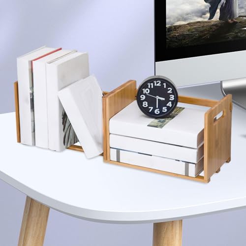 Estantería de escritorio de madera extensible multiusos con estante expositor modular 8