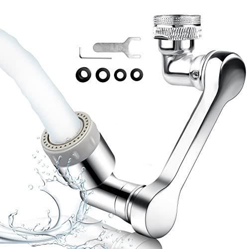 NOTSEK Drehbarer Wasserhahn Aufsatz - Drehbarer Multifunktionaler Verlängerungshahn mit 2 Sprühfunktions, Wasserhahn Verlängerung Aufsatz für Küche Bad Cover
