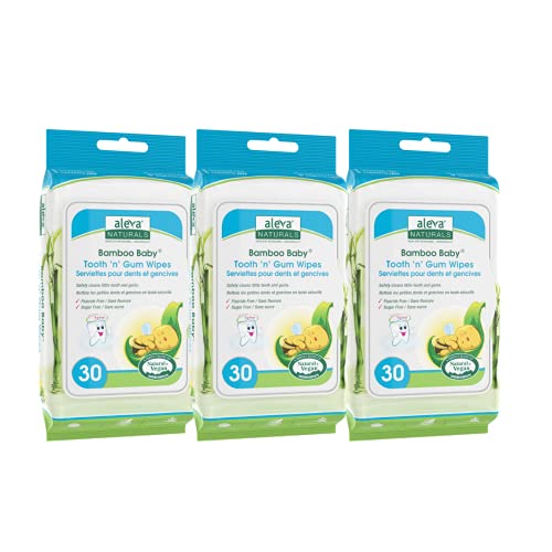 Aleva Naturals - Tooth and Gum Wipes, Baby Mouth Wipes, Natural and Safe Teething Wipes, Ultra Soft, Value Pack - 30ct x 3 (90 Wipes Total)