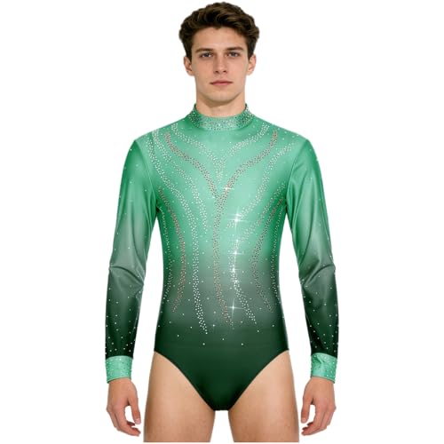 Leotard de patinage sur glace homme adulte pour gymnastique et compétition artistique