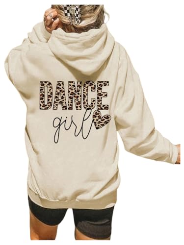 Girl's Letter Cheetah Hoodies Long Sleeve Hooded Sweatshirts Pullover Tops Cute Clothes