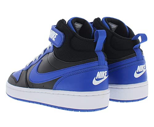 Image of Nike Boy's Court Borough Mid 2 (Big Kid) Black /Game Royal /Game Royal /White 6 Big Kid M