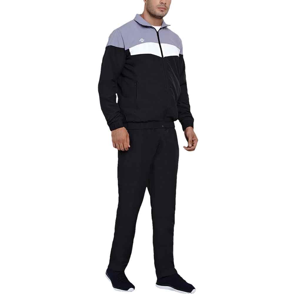 Dobby 2.0 Track Suit/Sportswear Regular Fit Track Suits/Athletic Gym Running Jogging Suit Set (Dark Grey/Red/White, L)-image-9