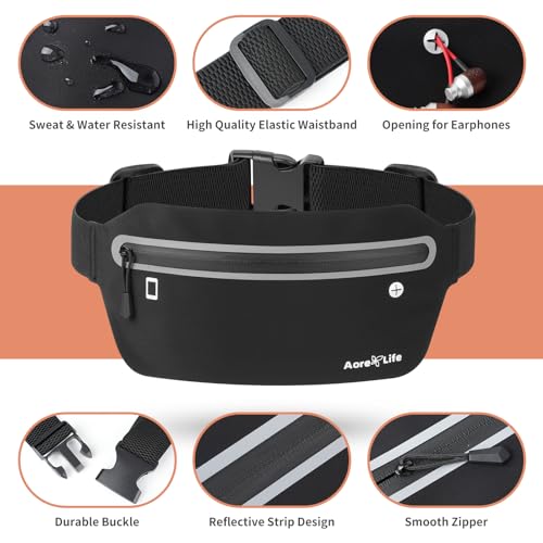 Aore Life AL06 Running Belt, Slim Running Fanny Pack For Women And Men, Ultra-Thin And Comfortable Running Gear, Waist Pack thumb #2