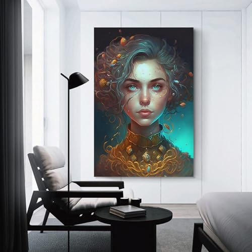 sinyumoney Mermaid's Glimmer Œuvre D'art Pour Les Murs De La Maison : Salon, Cuisine, Chambre, Toile 08x12inch(20x30cm)