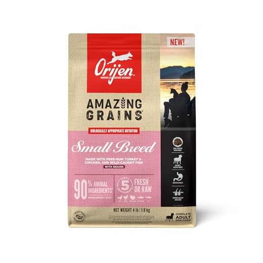 ORIJEN Amazing Grains High Protein Dry Dog Food Small Breed Recipe 4lb Bag