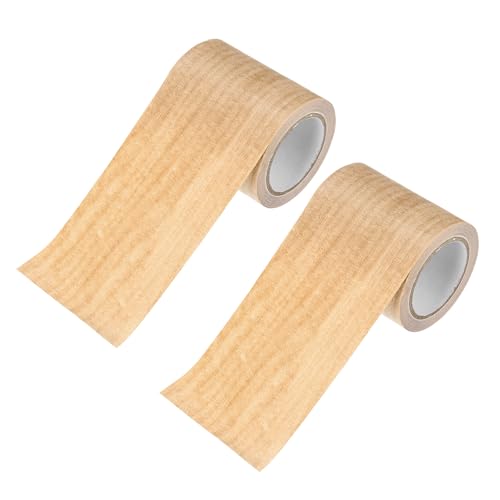 Image of M METERXITY 2-Roll Wood Grain Repair Tape, 2.24in x 15ft Textured Realistic Self-Adhesive Wood Floor Tape Contact Paper for Furniture /Floors /Home [Light Chestnut]