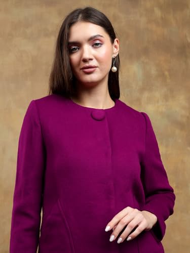Image of KOTTY Womens Cotton Blend Standard Length Elegant Style Coat - Classic Style with Modern Detailing