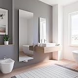 Schulte H034020 57 Heizkörper New York mit Spiegel, 180 x 60 cm, 50 mm Mittelanschluss, anthrazit, Wohnraumheizkörper für Zweirohr-System