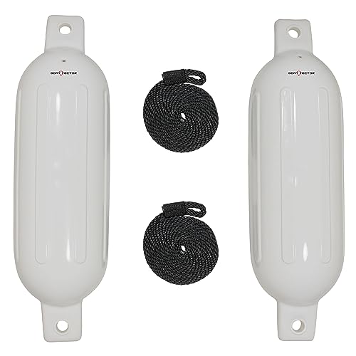 Extreme Max 3006.7372 BoatTector Inflatable Fender Value 2-Pack - 4.5" x 16", White
