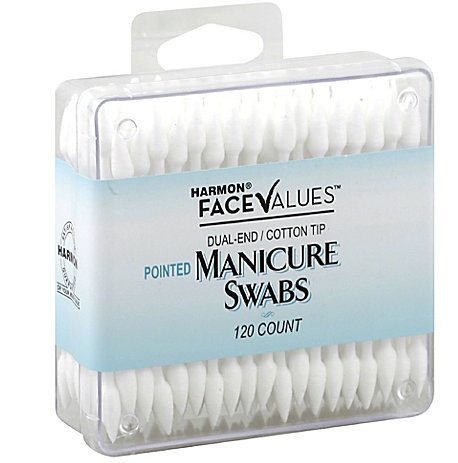 Harmon Face Values 120-Count Dual-End Cotton Tip Pointed Manicure Swabs(1 Pack)