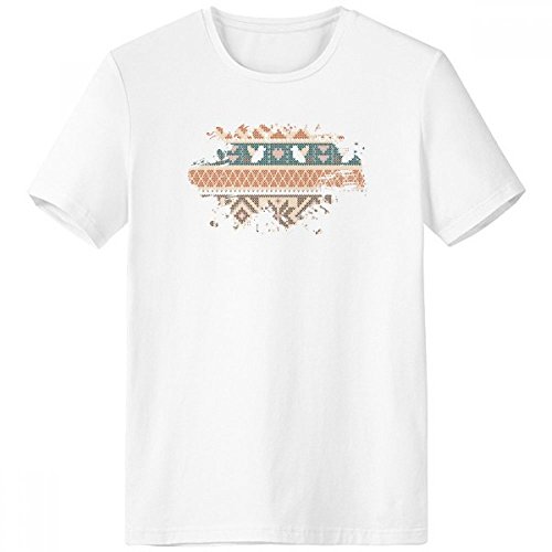 T-shirt blanc homme anti irritation col sans étiquette motif géométrique triangle XL