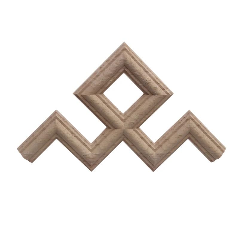 WANGBINGXING Carved Wood Carving Lines Wood Applique Decal Onlay Frame Carved Modern Unpainted Long Rose Leaves Wooden Furniture Corner Cabinet(A110-2)