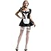 Costume da cameriera da donna anime cosplay, costume lungo Alice nel paese delle meraviglie, costume da cameriera Lolita, costume da cameriera cosplay di Halloween set grembiule (2XL)