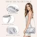 VASCHY Clutch Purse for Women,Fashion Ruched Vegan Leather Small Formal Evening Handbag Crossbody Shoulder Bag Wedding,Party Silver
