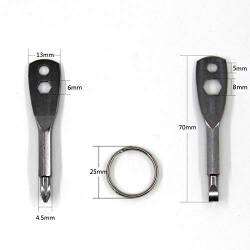 Portable Screwdriver Keychain 4-in-1 Multifunction Set, Flathead and Phillips Key Screwdriver Tool Set, Nut Driver Hex Wrench Repair Hand Tool Pocket Screwdrivers, Gift for Man, Father, Husband
