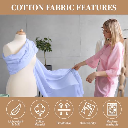 Image of 100% Cotton Fabric, 63 Inch X 1 Yard Blue Fabric by The Yard