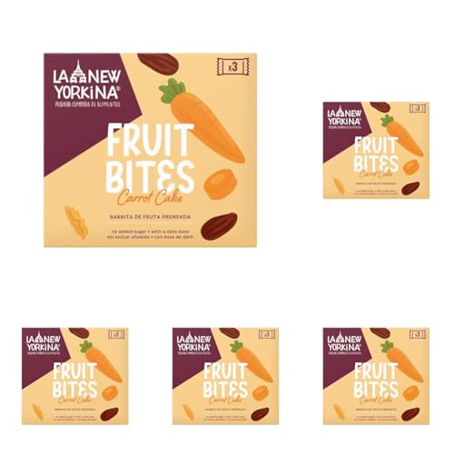 La Newyorkina Barritas Carrot Cake Con Fruta Prensada y Frutos Secos 3 x 35g (Paquete de 5)