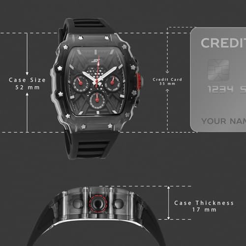 Image of SF Maiden Voyage Sport Watch Quartz Analog with Black Dial Black Silicon Strap Watch for Men - 77178PP04W