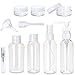 Produktbild Kleines Reise Flaschen Set - 8 Behälter inkl. 1-Liter Kulturbeutel für Flüssigkeiten (transparent) für Kosmetik Shampoo Duschgel Cremes + Pipette Trichter zum leichten Befüllen | Ideal fürs Handgepäck