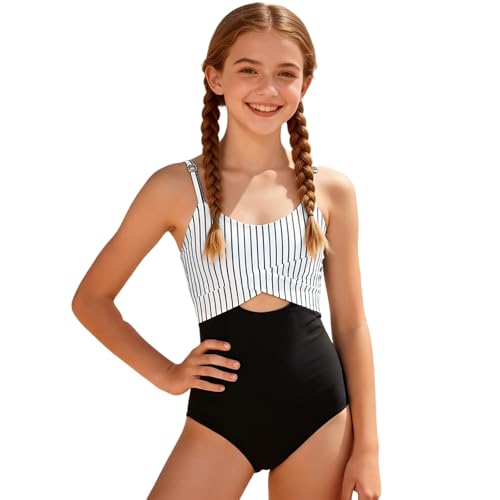 Tankini deux pièces pour fille à taille haute et bretelles réglables