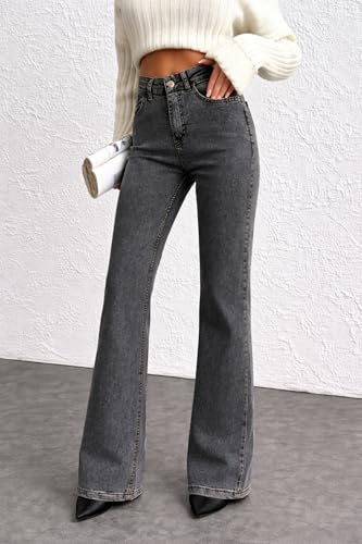 Image of KOTTY Women High Waist Bootcut Jeans Stretch Denim Slim Fit Flare Bottom Casual Jeans