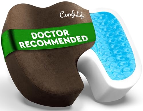 Image of ComfiLife Premium Gel & Memory Foam Seat Cushion - Doctor Recommended Office Chair Cushion, Car Seat Cushion - Chair Cushions for Back & Sciatica Pain Relief - Seat Cushions for Office & Desk (Brown)