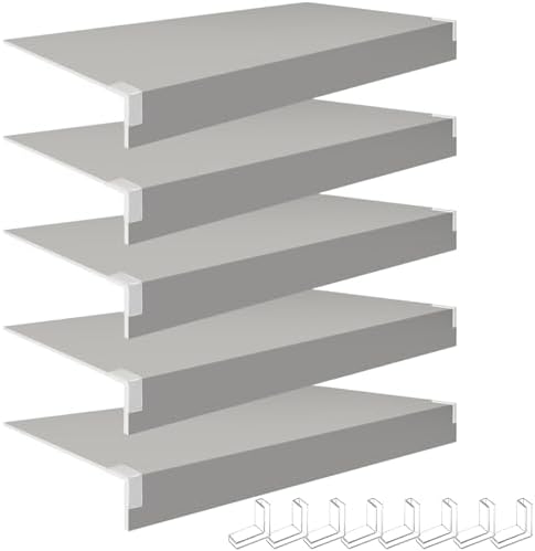 Closet Dividers & Shelf Liners 41x20in - Colorful PVC & Wood Textured Design with Acrylic Clips for Wire Shelving - Removable Organizers for Home & Kitchen Storage image 5