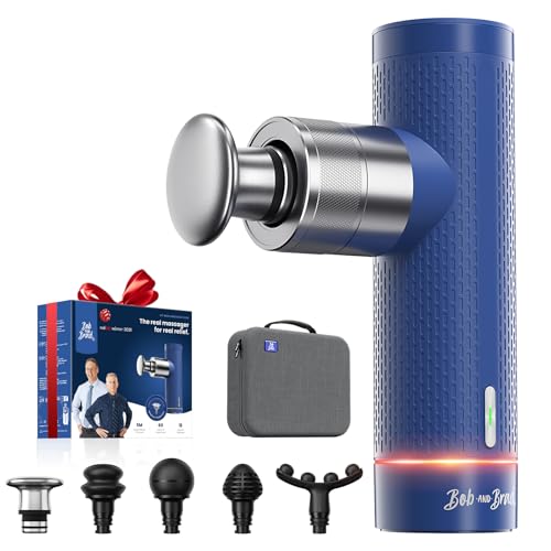 Bob and Brad A7 Mini Massage Gun, 11mm Deep Amplitude & 18kg Stall Force Portable Percussion Massager Gun for Deep Tissue, USB-C Fast Charging, 45dB Quiet for Muscle Pain Relief, Gifts for M