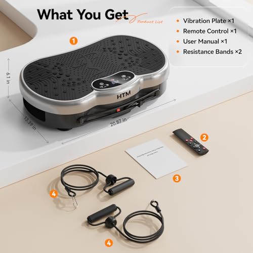 Vibration Plate Exercise Machine, Whole Body Shake Plate for Weight Loss Vibrating Platform with Resistance Bands Slot, 300 Lbs Capacity, 120-Speed, 9 Workout Modes for Home Fitness, Muscle Toning - image 8