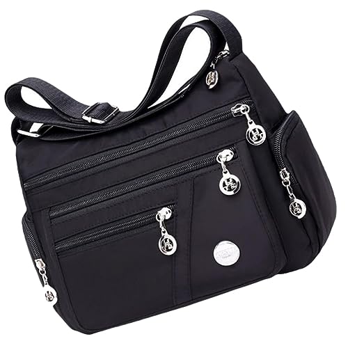 LIFKOME 1pc Multi-layer Nylon Crossbody Bag Reusable Washable Storage Pouch for Travel Shopping and Daily Use Ecologically Friendly Ages