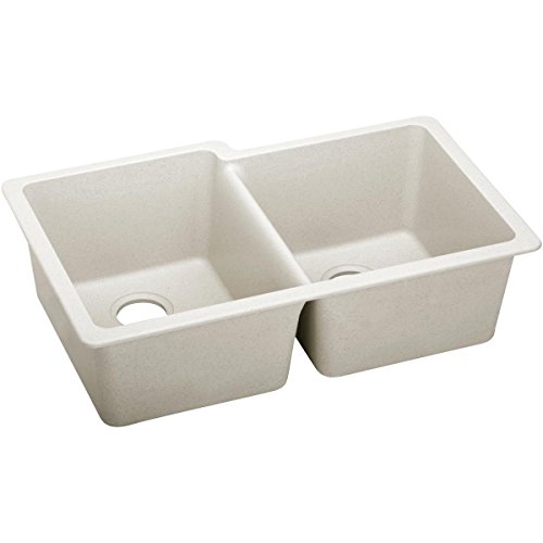 🔥 Crazy Deals Elkay Quartz Luxe ELXU250RRT0 Ricotta Offset Double Bowl Undermount Sink